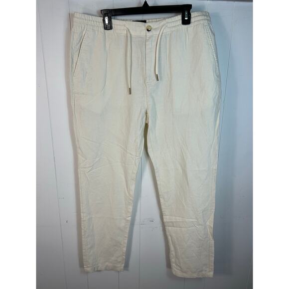 SCOTCH & SODA ESSENTIALS — WARREN COTTON-LINEN TWILL JOGGER. Off White Size 36 - Picture 3 of 7